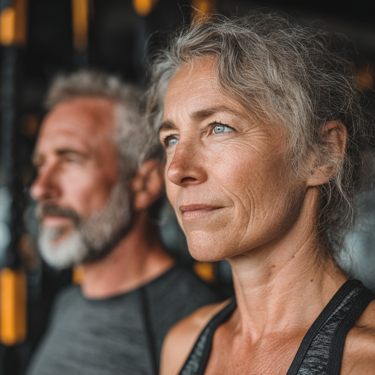 Активні дорослі люди займаються спортом